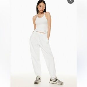 Wilfred Free Cream Elastic Waist High Rise Relaxed Fit Pants Size Extra Small